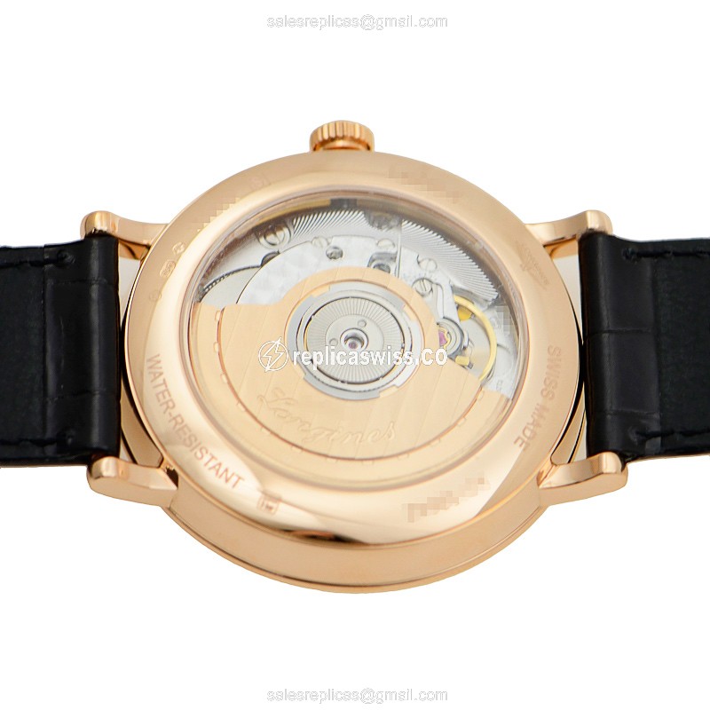 Longines L4.787.8.12.0 Replica - Automatic - 18kt Rose Gold - White Dial - View 3