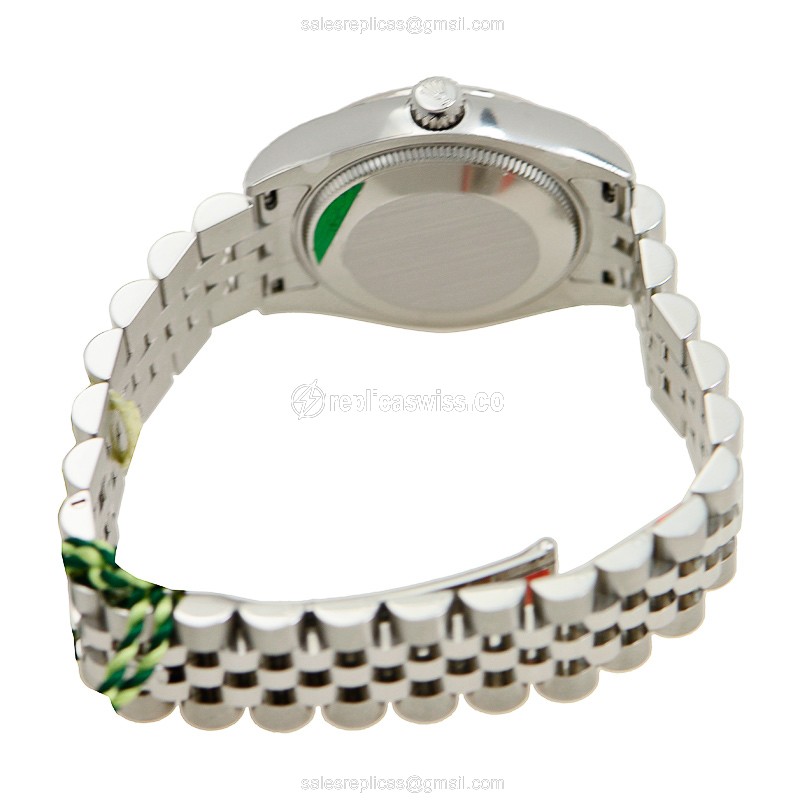 Rolex Datejust Replica - Automatic - White Gold - Blue Dial, Steel Clasp & Strap - View 4
