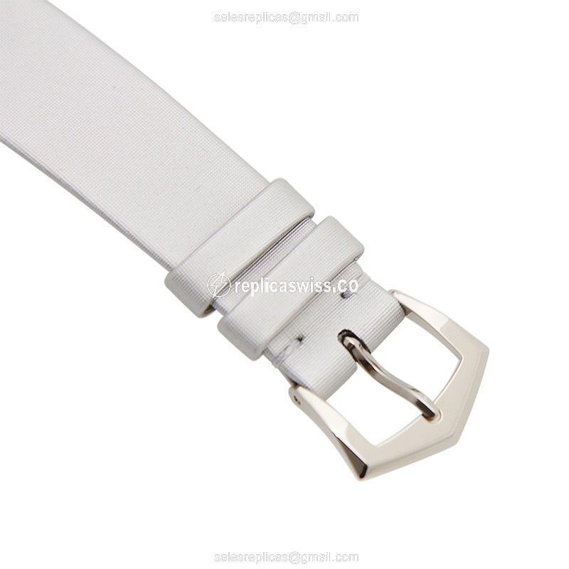Patek Philippe 4897G-010 Replica - Manual - White Gold - Diamond - Gray Dial - Satin Grey Strap - Buckle Clasp - View 3