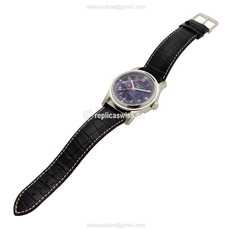 Rolex Heritage Replica - Quartz - Stainless Steel Case - Black Dial, Leather Strap - View 2