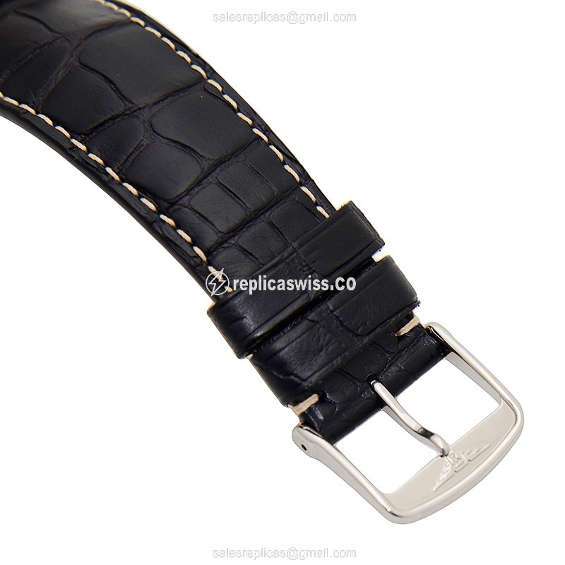 Rolex Heritage Replica - Quartz - Stainless Steel Case - Black Dial, Leather Strap - View 4