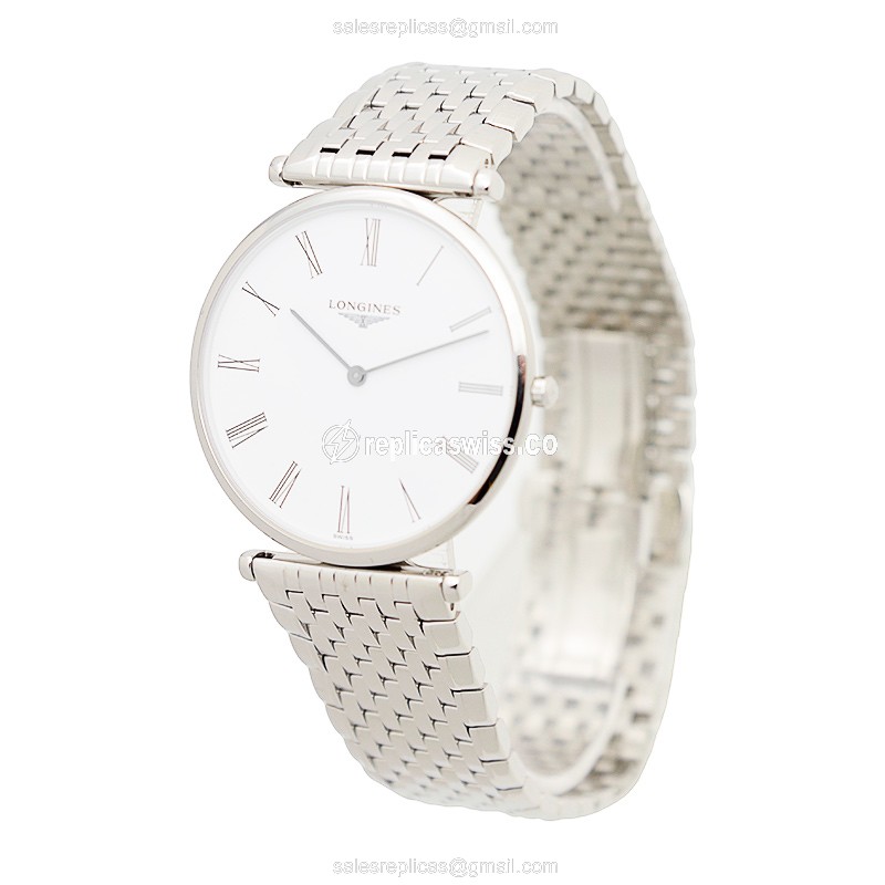 Longines L4.755.4.11.6 Replica - Quartz - Stainless Steel Case, White Dial - View 3