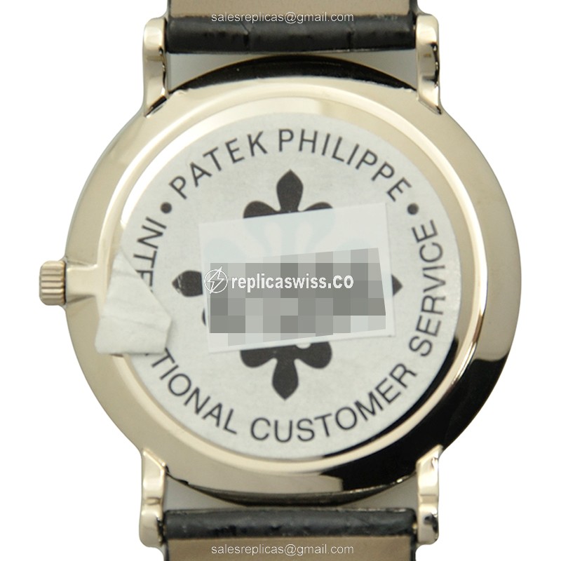 Patek Philippe 5022G-001 Replica - Manual - 18kt Gold - Black Dial - Leather Strap - View 3