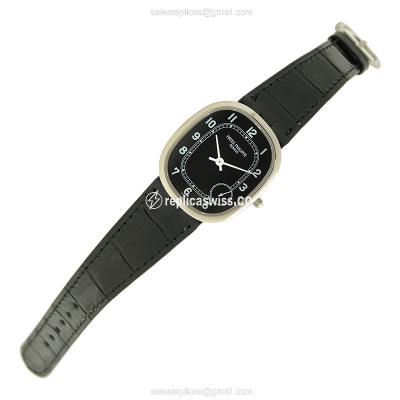 Patek Philippe 5028G-001 ELLIPSE - Auto - 18kt White Gold - Black Dial - Buckle Clasp - View 2