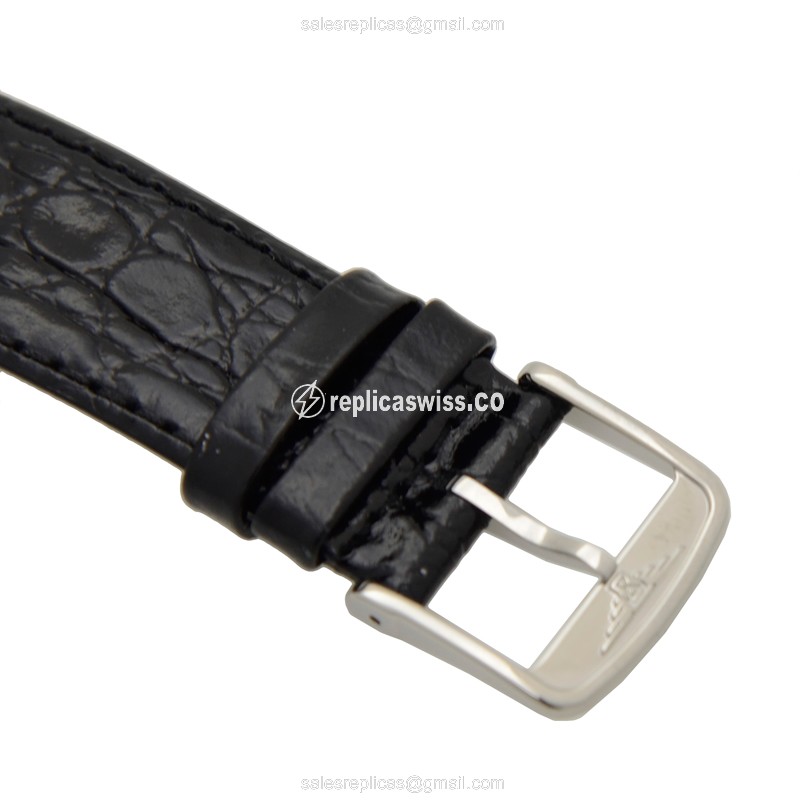 Longines Presence Replica - Automatic - Stainless Steel - White Dial - Leather Strap - Black Buckle - View 4