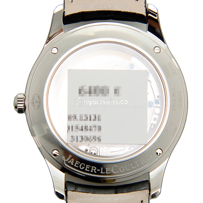 Jaeger-Lecoultre Q1548470 Replica - Ultra Thin - Automatic - Black Dial - Steel Case - Black Alligator Strap - View 3