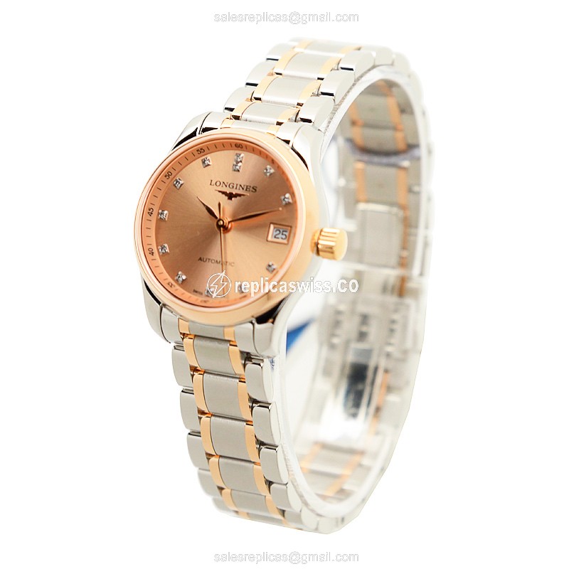Longines L2.128.5.99.7 Replica - Automatic - Gold-Plated Case - Gold Dial - View 3
