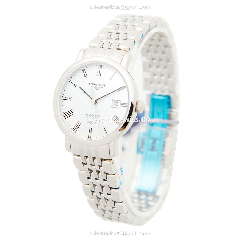 Longines L4.310.4.11.6 Replica - Automatic - Stainless Steel - White Dial, Silver Clasp - View 3