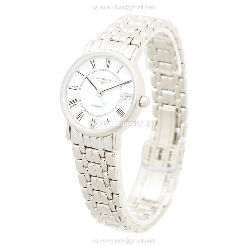 Longines Presence Replica - Automatic - Steel Case - White Dial - Silver Steel Band - View 3