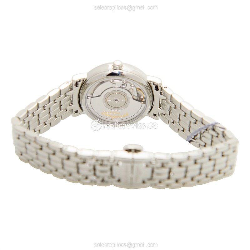 Longines Presence Replica - Automatic - Steel Case - White Dial on Silver Strap - View 4
