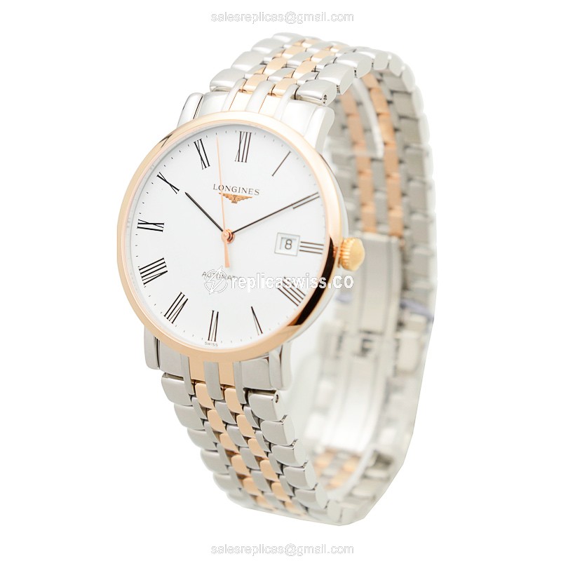 Longines L4.910.5.11.7 Replica - Automatic - 18kt Rose Gold & Steel Case - White Dial - View 3