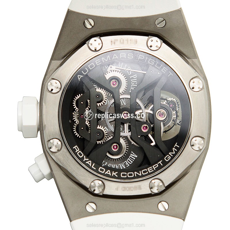 Audemars Piguet ROYAL OAK Titanium - Manual Wind - Black Dial - White Rubber Strap - View 3