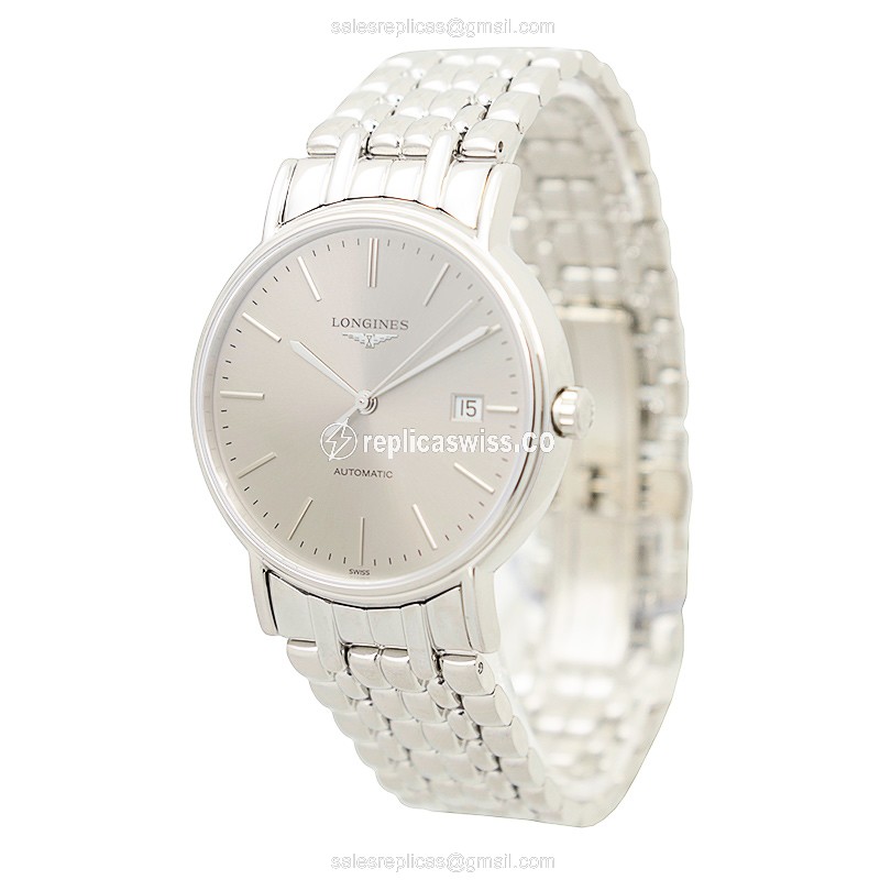 Longines Presence Replica - Automatic - Steel Case - Silver Dial - Steel Strap - View 3
