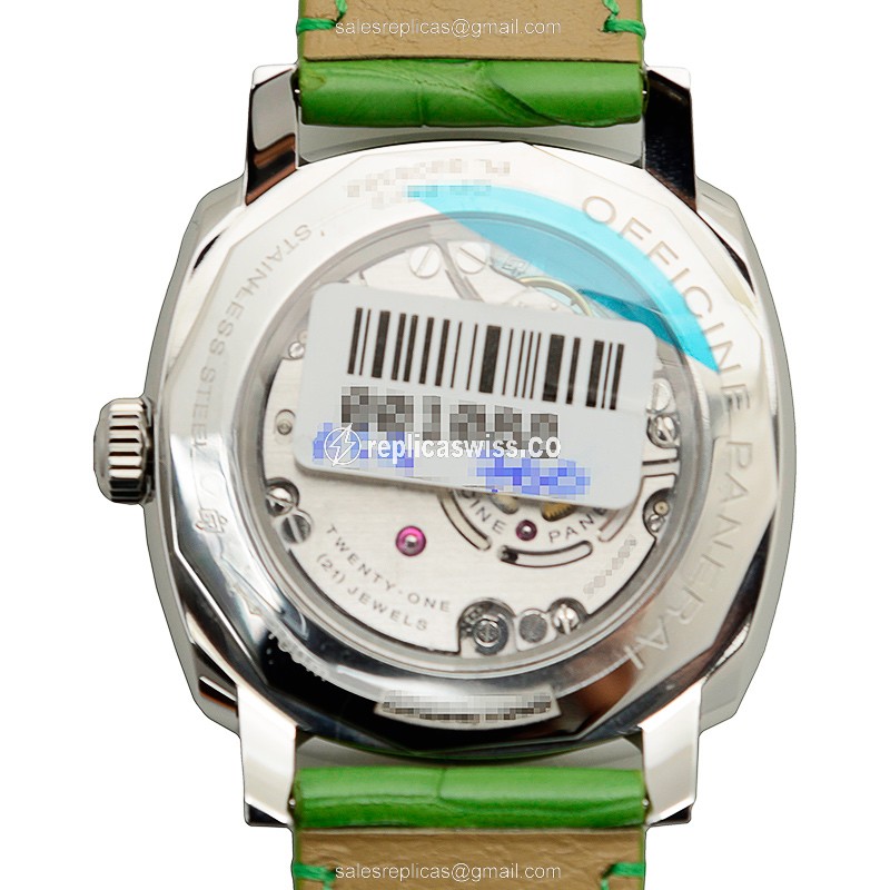 Panerai PAM00574 RADIOMIR - Manual Wind - Steel Case - Black Dial - Green Alligator Strap - Buckle Clasp - View 3