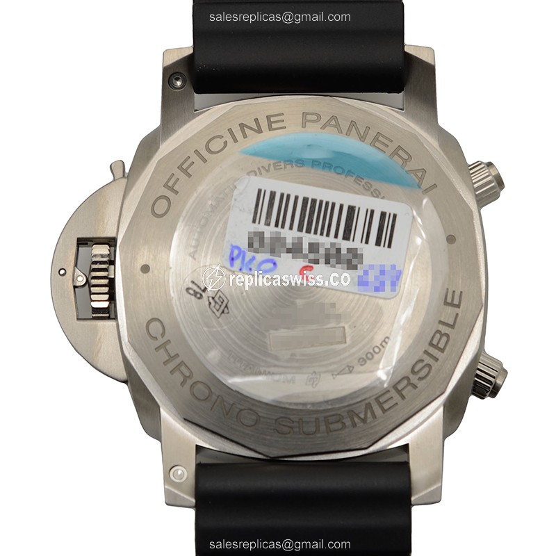 Panerai PAM00614 Replica - Automatic - PVD Titanium - Black Dial - Rubber Strap - View 3