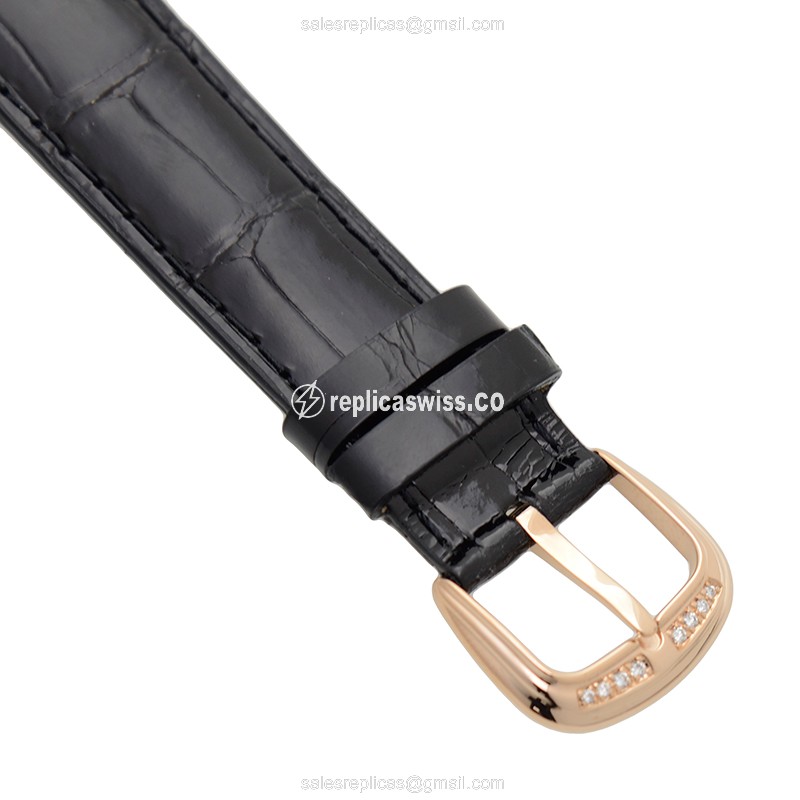 Franck Muller Master Banker Quartz - Rose Gold - Diamonds - Silver Dial - Alligator Black Buckle - View 4