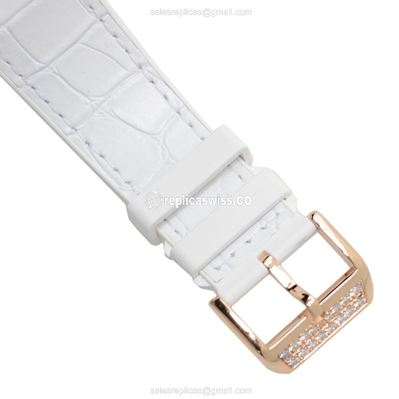Franck Muller V 45 SC DT D 5N BC VANGUARD Replica - Automatic - 18kt Rose Gold Case - White Dial & Diamond Bezel - View 4