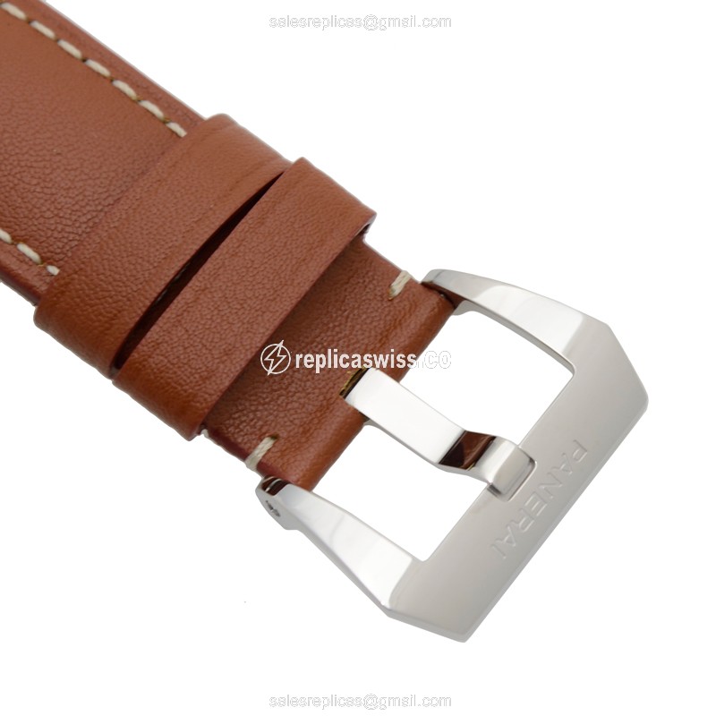 Panerai PAM00609 RADIOMIR - Manual - Stainless Steel - Black - Brown Cowhide - Buckle - Sapphire Crystal - View 4