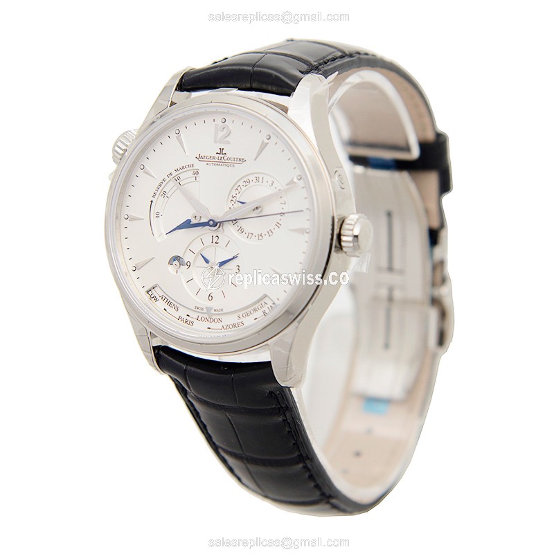 Jaeger-Lecoultre Q1428421 Replica - Ultra Thin - Automatic - Silver Dial - Steel Case - Black Alligator Strap - View 3