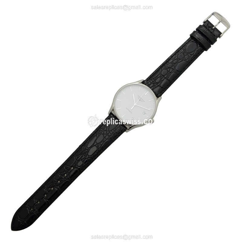 Longines Lyre Replica - Automatic - Stainless Steel - White Dial, Leather Strap - View 2