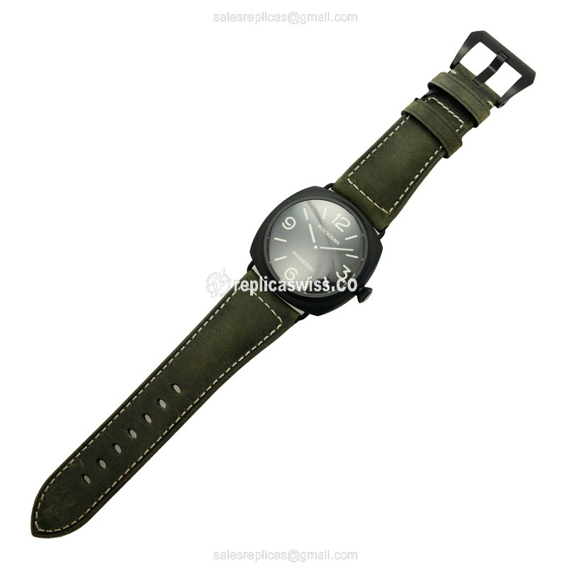 Panerai PAM00643 RADIOMIR - Manual Wind - Ceramic Case - Black Dial - Green Cowhide - Buckle Clasp - View 2