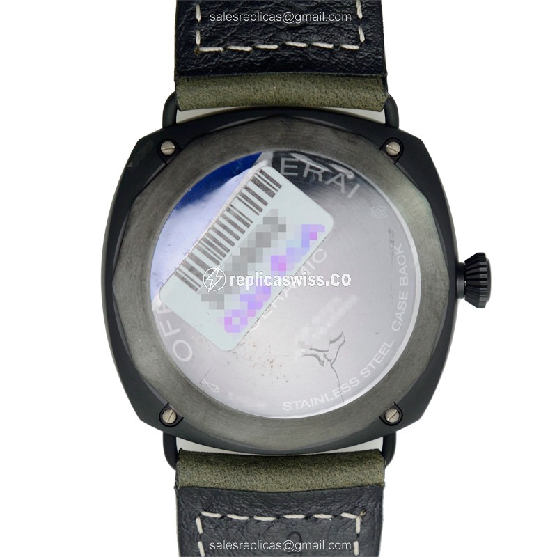 Panerai PAM00643 RADIOMIR - Manual Wind - Ceramic Case - Black Dial - Green Cowhide - Buckle Clasp - View 3