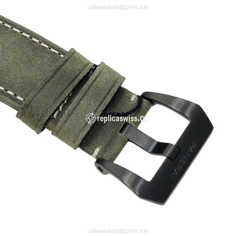 Panerai PAM00643 RADIOMIR - Manual Wind - Ceramic Case - Black Dial - Green Cowhide - Buckle Clasp - View 4