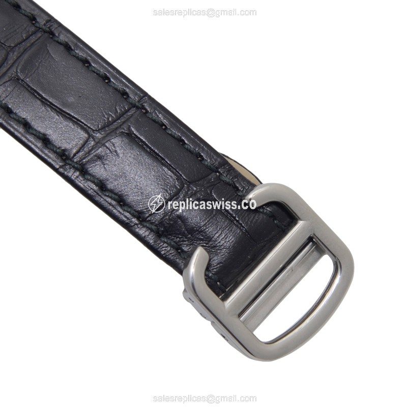 Cartier Ballon Bleu Replica - Automatic - Steel - Silver Dial - Alligator Black Strap - View 4
