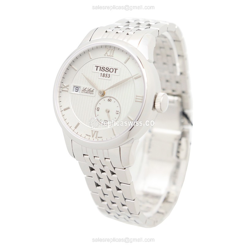 Tissot LE LOCLE Automatic - Stainless Steel Case - White Dial - Silver Strap - View 3