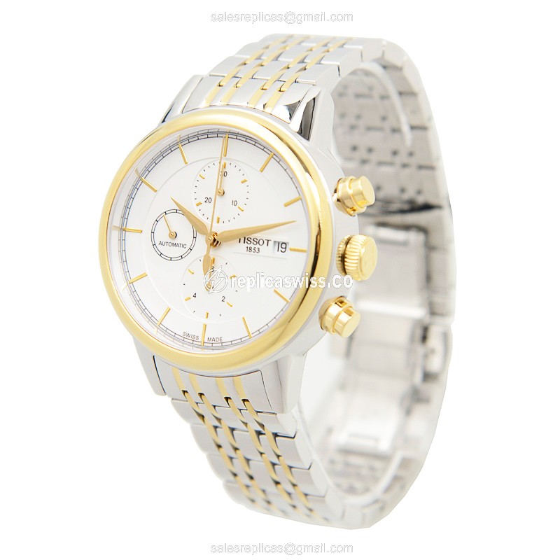 Tissot T-CLASSIC Replica - Automatic - Gold-Plated - Stainless Steel - White Dial - View 3