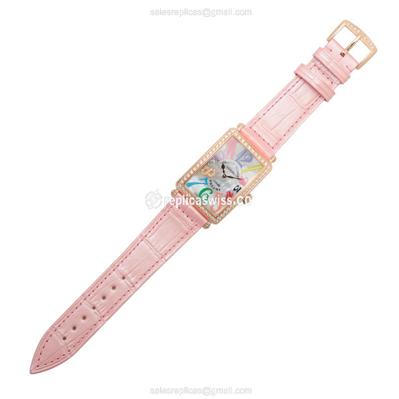 Franck Muller 952 QZ COL DRM MOP D 1R CD8 Long Island - Quartz - 18kt Rose Gold - Diamonds - Silver Dial - View 2