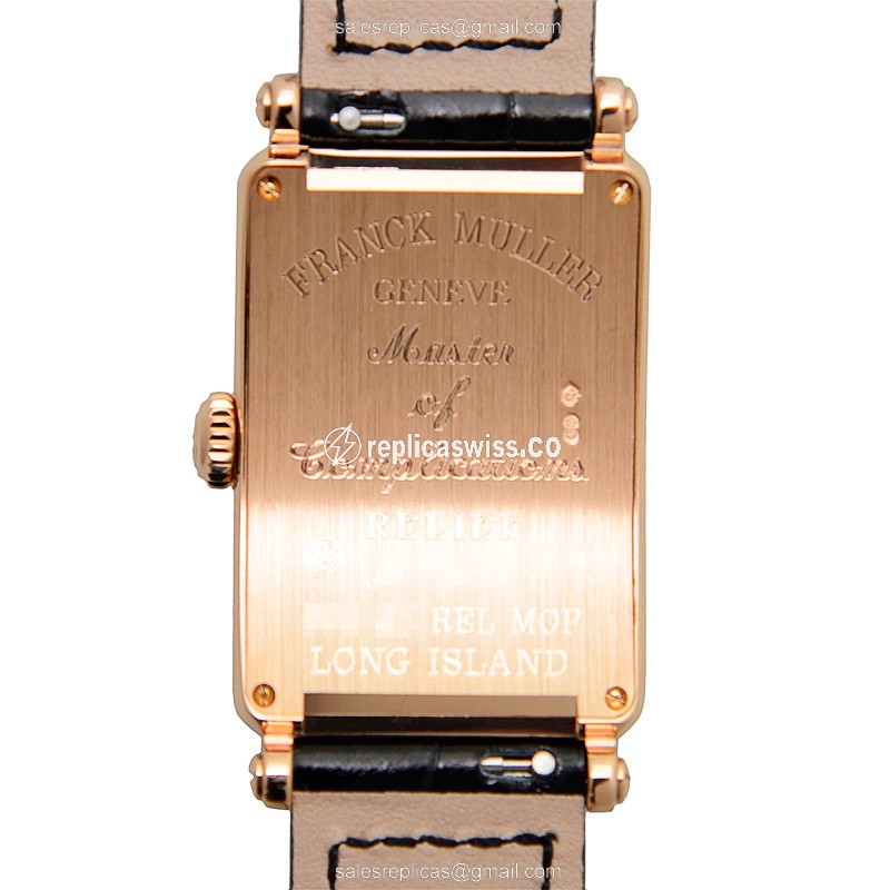 Franck Muller 902 QZ REL MOP - Quartz - 18kt Rose Gold - Silver Dial - Alligator Black Strap - Buckle Clasp - View 3