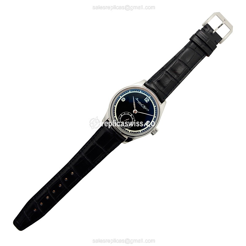 IWC Portuguese Replica - Manual - Stainless Steel - Black Dial - Alligator Black Buckle - Sapphire Crystal - View 2