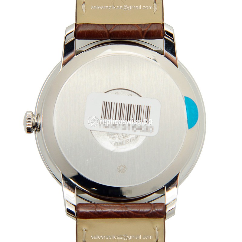 Omega De Ville Replica - Automatic - Silver Dial - Stainless Steel Case - Brown Leather Strap - View 3