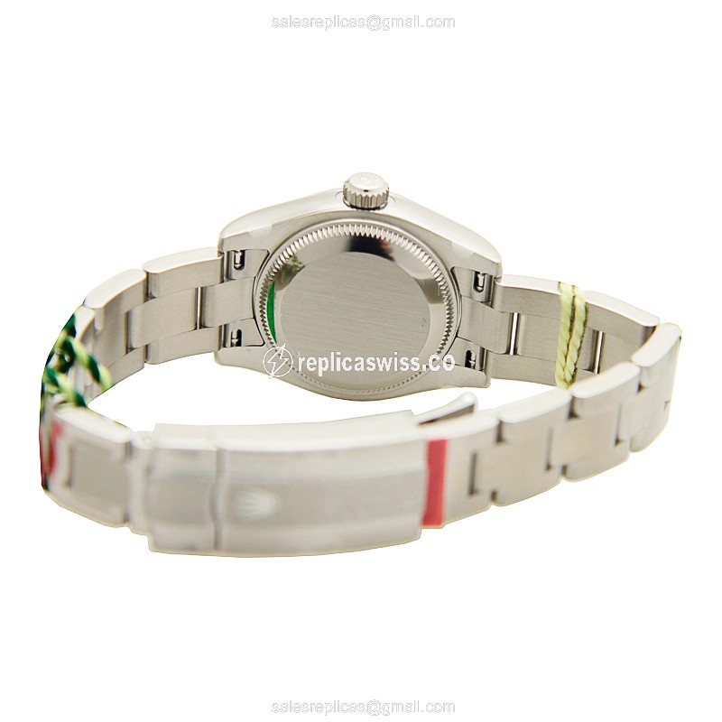 Rolex OYSTER PERPETUAL Replica - Automatic - Steel Case, Silver Dial - Silver Clasp & Steel Strap - View 4