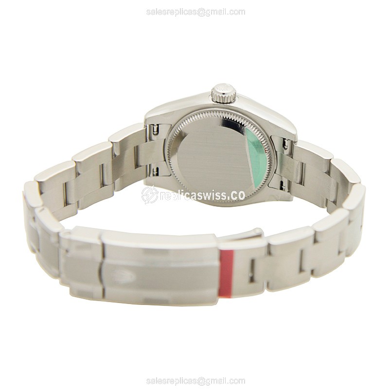 Rolex Oyster Perpetual Replica - Automatic - Stainless Steel Case - Silver Dial on Steel Strap - View 4