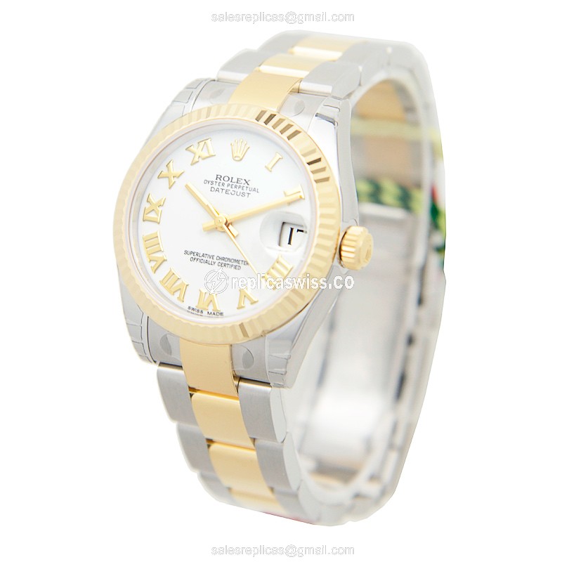 Rolex 178273WTRN_O LADY DATEJUST Automatic 18kt Gold & Steel - View 3