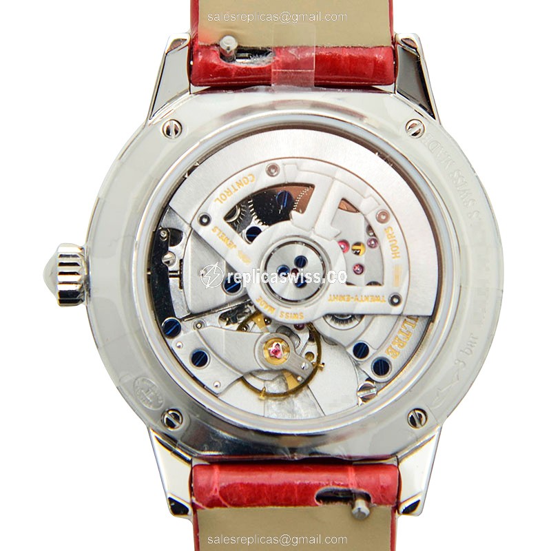 Jaeger-Lecoultre Q3468422 Rendez-Vous - Automatic - White Dial - Red Alligator Strap - Clasp - View 3