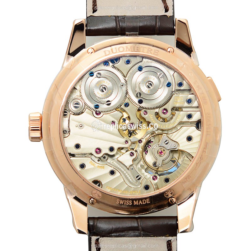 Jaeger-Lecoultre Q6042522 DUO Rose Gold - Manual - White Dial - Brown Alligator Buckle - View 3