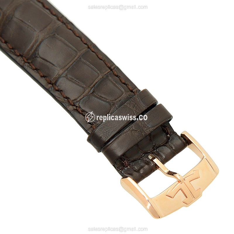Jaeger-Lecoultre Q6042522 DUO Rose Gold - Manual - White Dial - Brown Alligator Buckle - View 4