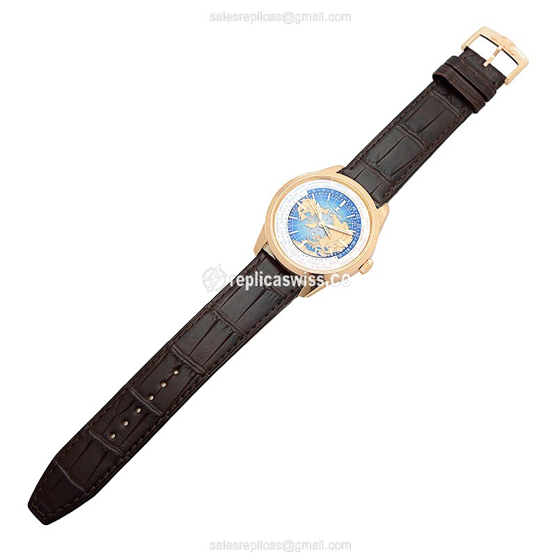 Jaeger-Lecoultre Q8102520 GEOPHYSIC - Automatic - Rose Gold Case - Blue Dial - Brown Alligator Strap - View 2