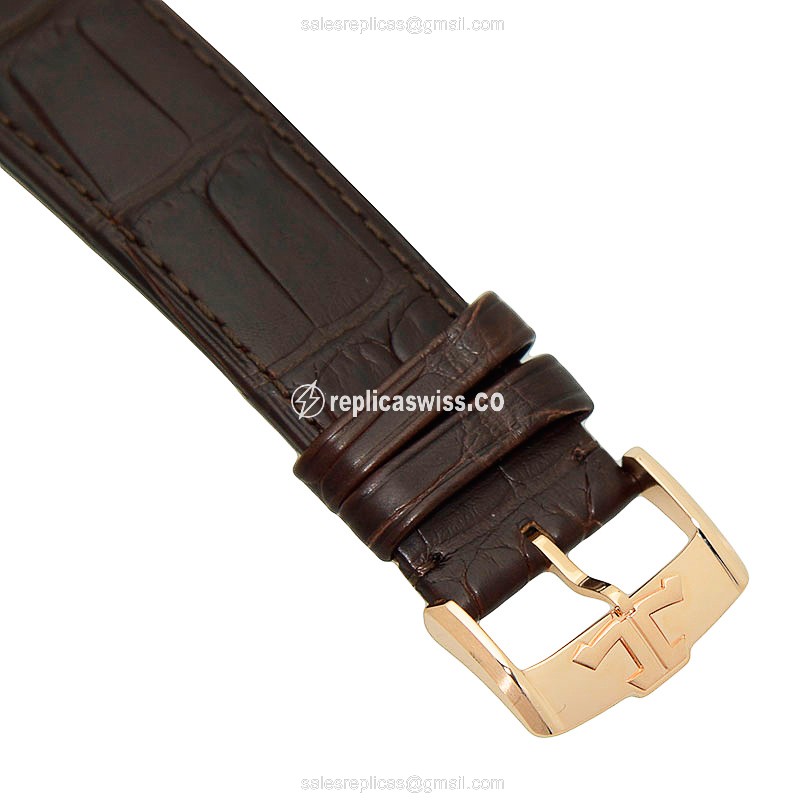 Jaeger-Lecoultre Q8102520 GEOPHYSIC - Automatic - Rose Gold Case - Blue Dial - Brown Alligator Strap - View 4
