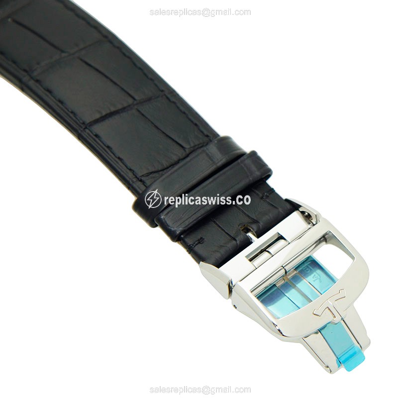 Jaeger-Lecoultre Q8108420 GEOPHYSIC - Automatic - Blue Dial - Steel Case - Black Alligator Strap - View 4