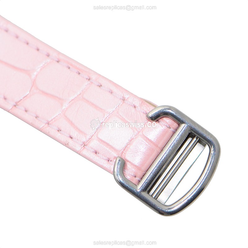 Cartier Ballon Bleu Replica - Automatic - Pink Dial - Steel Case - Pink Leather Strap - View 4