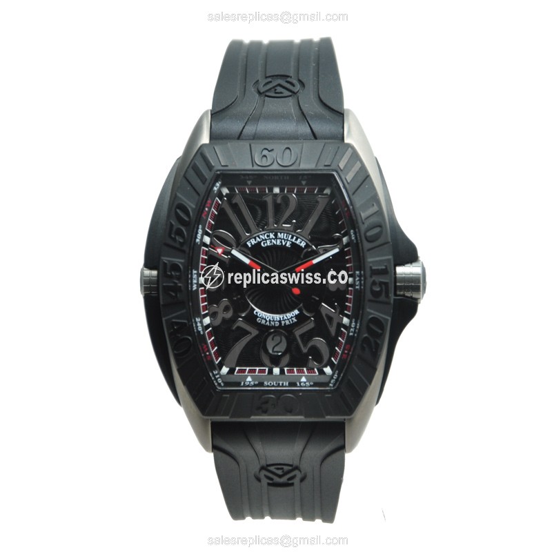 Franck Muller Conquistador GPG - Automatic - Titanium Case - Black Dial - Black Alligator Strap - View 2