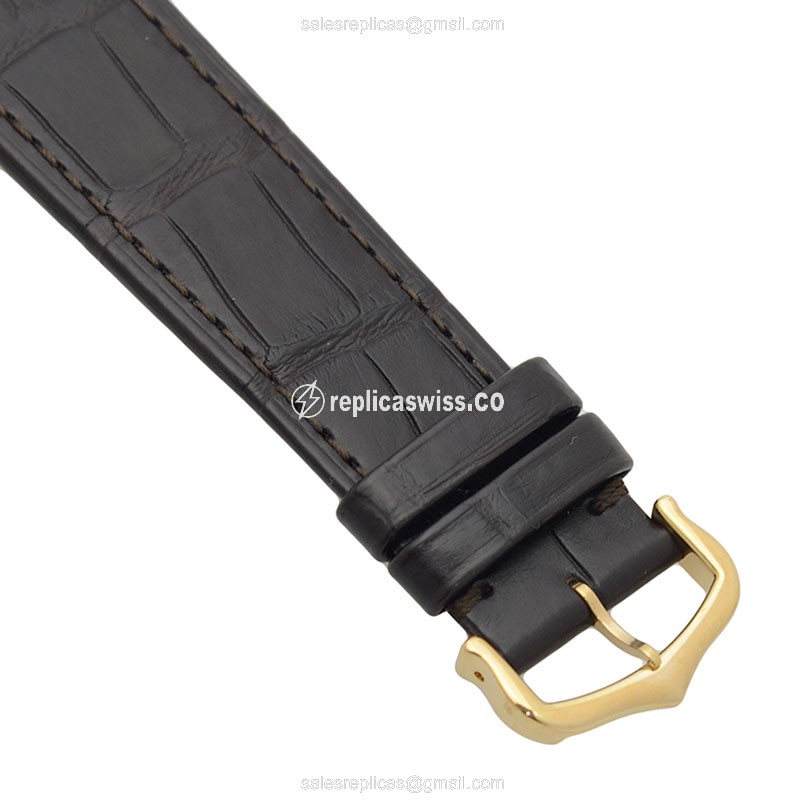 Cartier TANK W5310030 - Automatic 18kt Gold/Steel - Silver Dial - Brown Alligator Strap - View 4