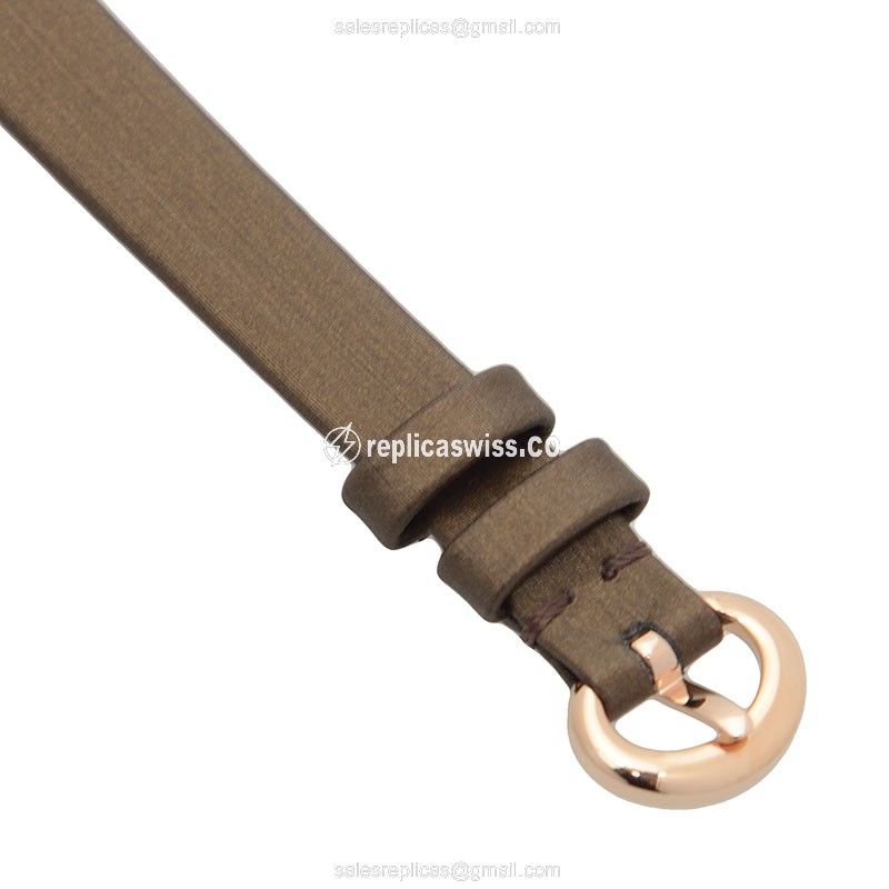 Chopard Happy Diamonds Quartz 18kt Rose Gold - Skull Dial - Leather Brown Strap - Buckle Clasp - View 4