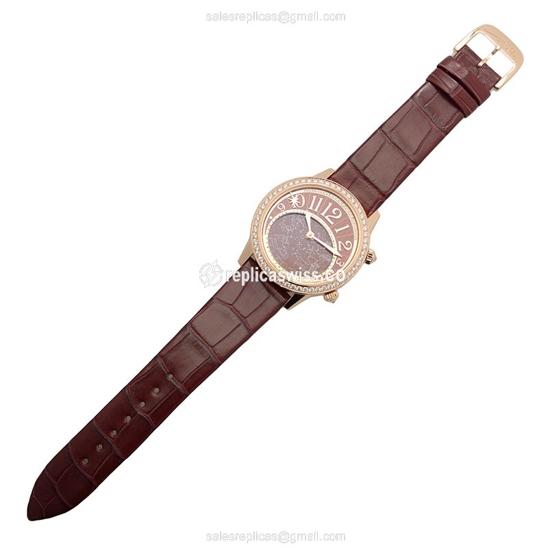 Jaeger-Lecoultre Rendez-Vous 18kt Rose Gold - Automatic - Brown Dial - Alligator Brown Strap - View 2