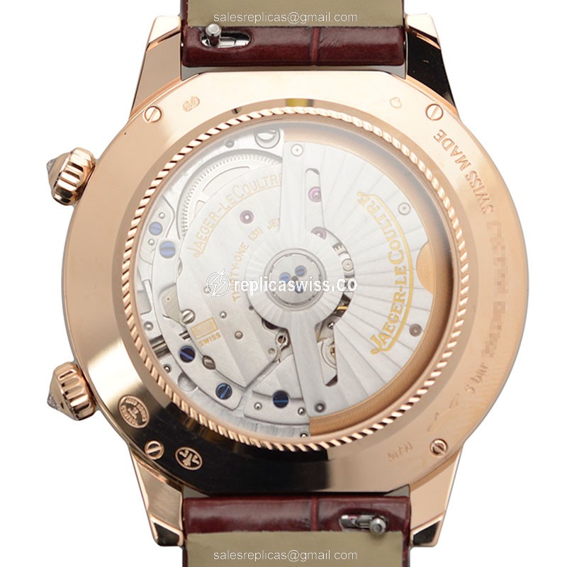 Jaeger-Lecoultre Rendez-Vous 18kt Rose Gold - Automatic - Brown Dial - Alligator Brown Strap - View 3