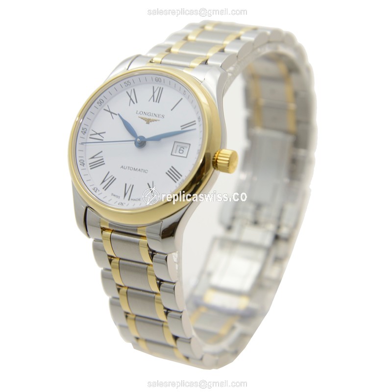 Longines Master Replica - Automatic - White Dial on Silver Steel Strap - View 3